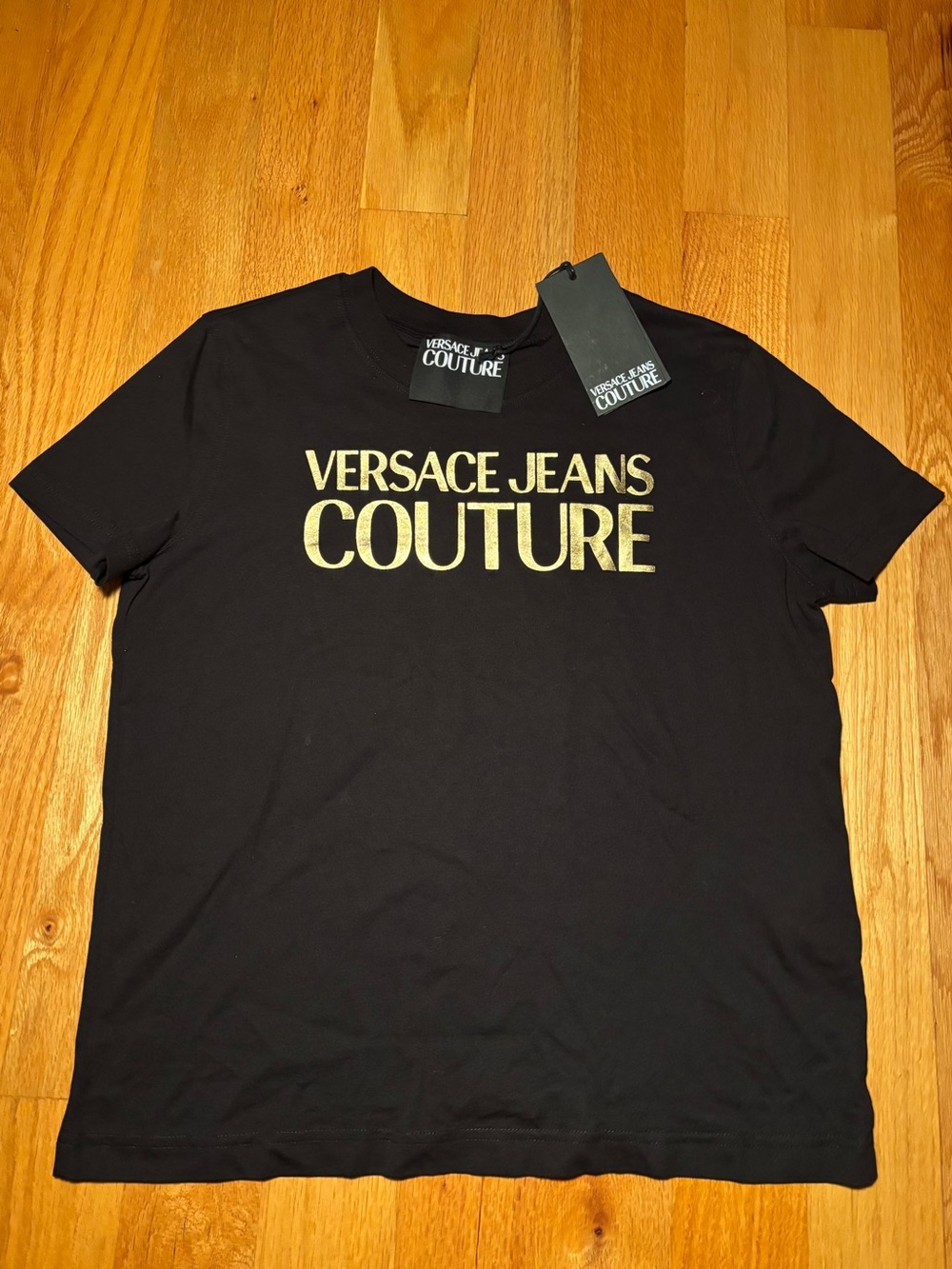 Versace Gold Logo Tshirt, Size Large Slim Fit Brand New